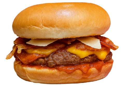 Burger Amatriciccio con guanciale e formaggio